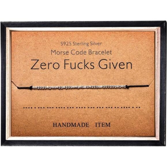 Morse Code Bracelet for Women Inspirational Funny Friendship Gift Sterling Silve - Picture 1 of 5